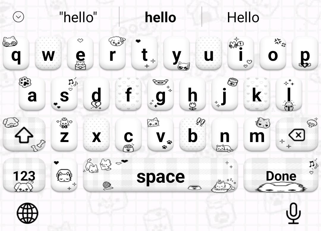Cute cat keyboard theme preview