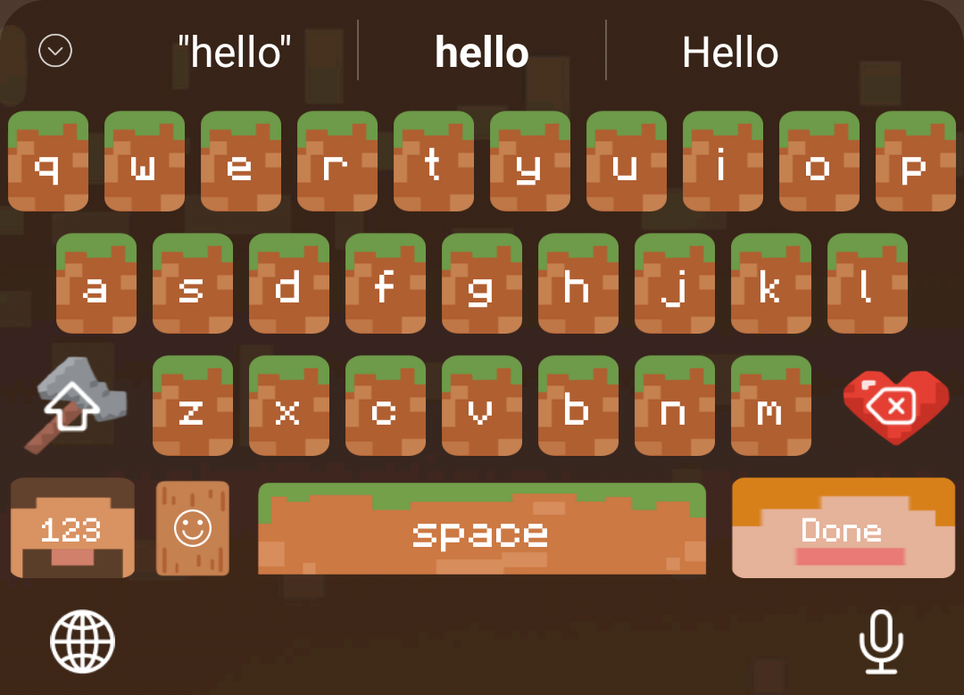 Minecraft keyboard theme preview