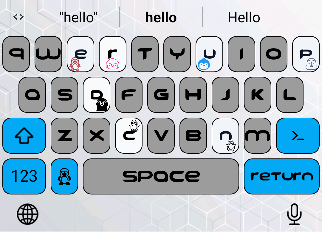 Penguin elite keyboard theme preview